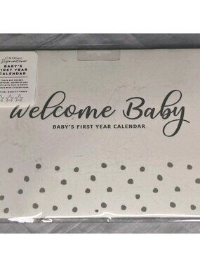 C.R. Gibson Calendar Gender Neutral Welcome Baby's First Year Keepsake